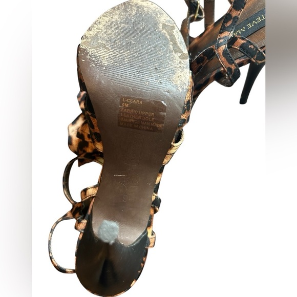 STEVE MADDEN L-CLARA Leopard Print Peep Toe 5” Stiletto Heels, Size 9M - Picture 5 of 9